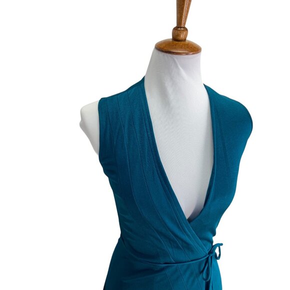 Mara J Jrs. Wrap Dress Green Size 7 NWT Deadstock Vintage Retro Mob Wife Boho - Picture 7 of 13